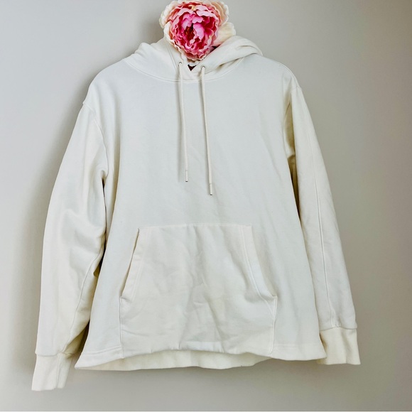 Athleta Retroplush II Hoodie Hooded Sweatshirt Creamy Ivory Medium - Picture 2 of 15